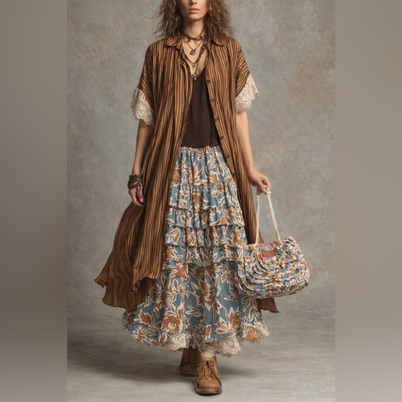 Hand Crafted Dresses & Skirts - “Floral Symphony” Maxi Skirt